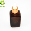 30ml empty cosmetic square amber essential oil glass dropper bottle